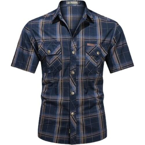 Summer New Men Short Sleeve Military Shirt Quality Brand Men Simple Comfortable Shirts Cotton Casual Shirts Male Clothing 5XL