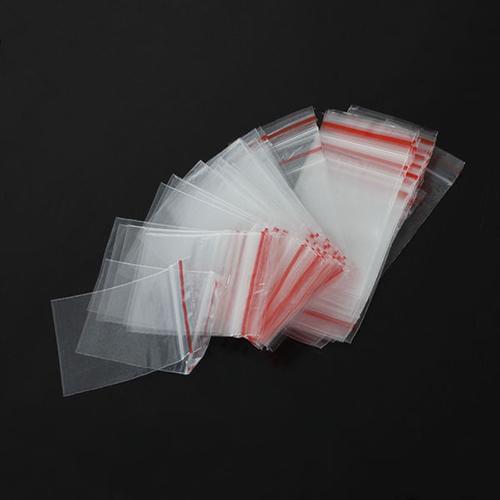 100Pcs/Lot PE Self-styled 5 Wires Ziplock Lock Zipped Poly Clear Bags Plastic Food Storage Bags Thick Transparent Package Bags
