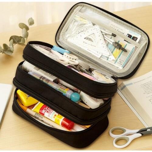 Badge Holder Sluggage Bag Pencil Case Multi-function Large Capacity Polyester Storage Desk Organizer Pencil Bag for School