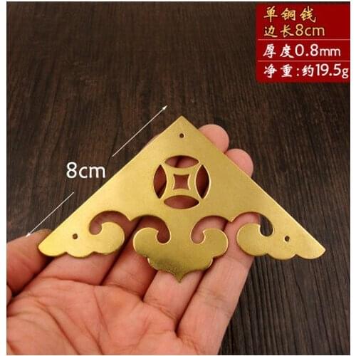 Corner Brackets Chinese style antique copper jewelry box door corner angle copper decorative trim A8