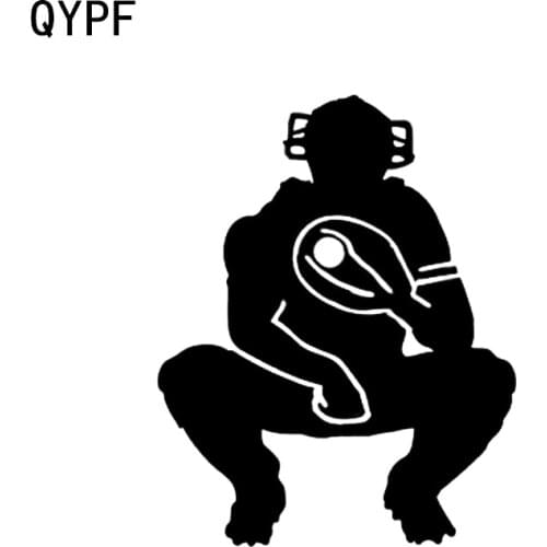 QYPF 12.7*16CM Unique Baseball Player Decor Car Stickers Black Silver Vinyl Silhouette C16-0615