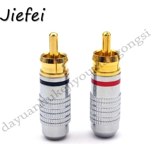 6-100pcs high quality RCA shaker Connector RCA Gold Plated Male Plug Adapter For Headphone Audio Cable Audio And Video Connector