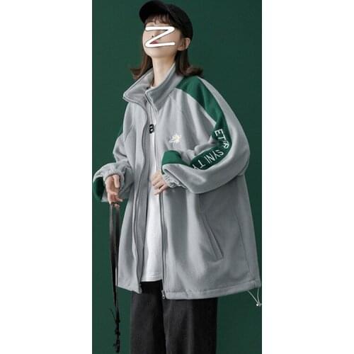 Women Jacket Spring and Autumn Womens Coat Casual Baseball Jacket Sports Patchwork Vintage Womens Clothing 2021 New Korean