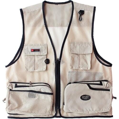 L-4XL Ultralight Casual Mesh Vest Multi Pockets Waistcoats for Men Women Outdoor Hiking Photography Jackets Sports Camping Vest