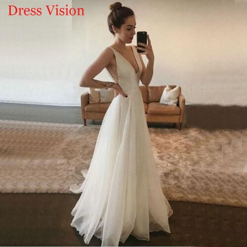 Платье Boho Beach Robe De Mariée Bride To Be Elegant Wedding Dress V-neck Long Bride Gown Vestido De Novia