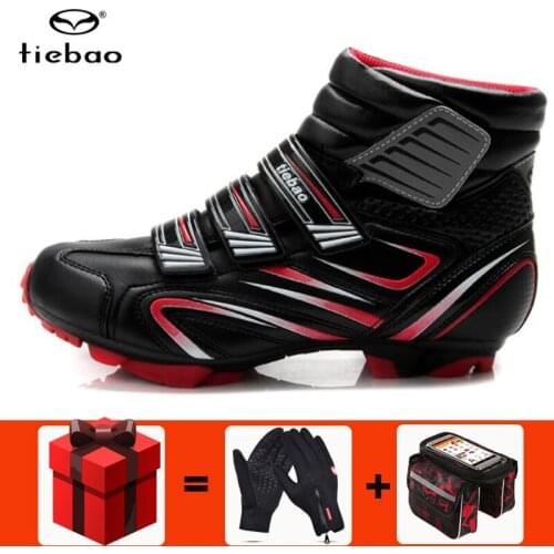 TIEBAO winter Cycling Shoes men sapatilha ciclismo MTB Non-Slip TPU Sole Mountain Bike Wear-Resisting Bicycle Self-Lock Shoes