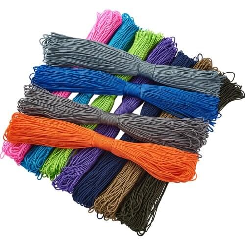 100m/bundle 2mm Polyester Spandex Cord Ropes For DIY Bracelet Braid Jewelry Making Climbing Hiking Camping Lanyard Rope