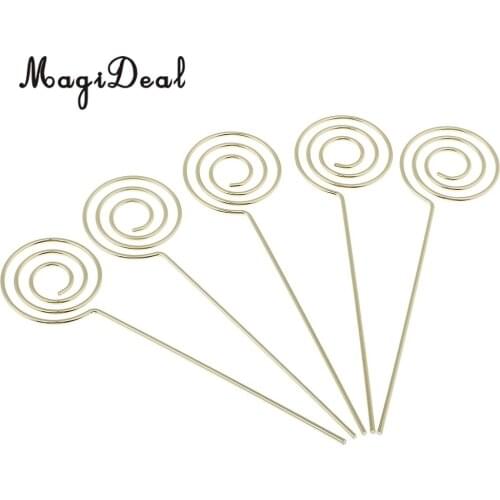 5 Pieces Gold Round Ring Loop Diy Craft New Wire Clip Card Note Photo Memo Holder Metal Clamp Clay Cake Accessories Decor