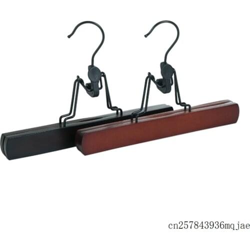 50pcs Seamless Pants Hangers Wooden Skirt Trouser Hangers Non-slip Wood Collection Slack Hanger Pants Hair Extensions Hanger