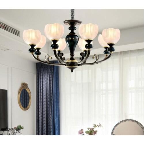 American lamps living room lamp villa bedroom restaurant wrought iron light luxury garden chandelier
