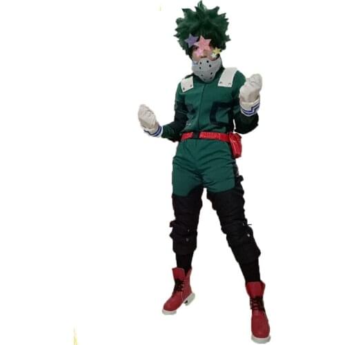Anime My Hero Academia Cosplay Costume Izuku Midoriya Cosplay Dress Battle Costumes Outfit With Accessories Free Shiping