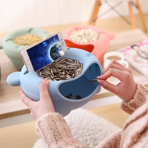 Family House Double Layer Melon Seed Plate Sitting Room Plastic Dry Fruit Bowl Creative Shape Lazy Snack Bowl