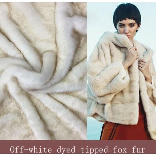 Autumn and Winter Artificial Fur, Beige Dyed Coffee Tip, High Weight, Imitated Fox Plush Cloth