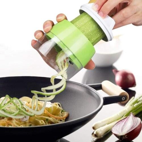 Vegetable Shredder Handheld Spiralizer Vegetable Cutter 4 in 1 Heavy Duty Vegetable Spiral Cutter Vegetable Shredder