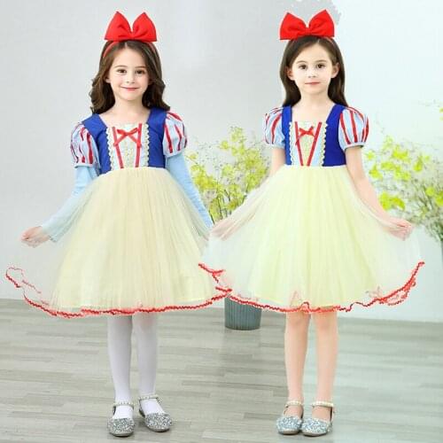 Carnival Halloween Girl Birthday Party Princess Queen Costume Fairy Tale Tulle Dress With Headwear Cosplay Party Fancy Dress