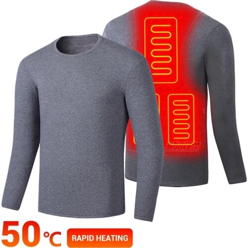 Winter Heated Jacket Suit Mens USB Thermal Underwear Heated Vest Warm Waistcoat Hiking Ski Hunting Fishing Clothes Clothing Man