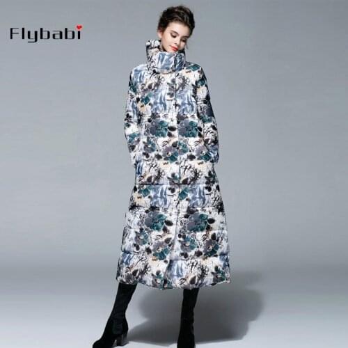 2018 winter new fashion womens long section over the knee thick large size Jackets Zipper Wide-waisted Boho Parkas