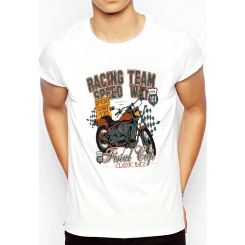 2020 Summer motorcycle Printed T Shirts For mens T-Shirt Clothing White Harajuku Fashion Oversized Tshirt Male Short sleeve Tee