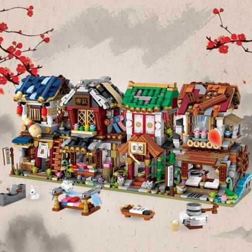 LOZ Mini Bricks Chinese Street Model Building Blocks Kit Shop City Convenience Store Educational Kids Toys For Children Gifts