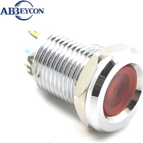 ABBEYCON Stainless steel light Metal 12mm led indicator CE RoHS led pilot light indicator