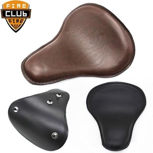 Motorcycle PU Leather Solo Passenger Seat Cover Cowl Pad For Harley Sportster Bobber Chopper Custom Brown Black