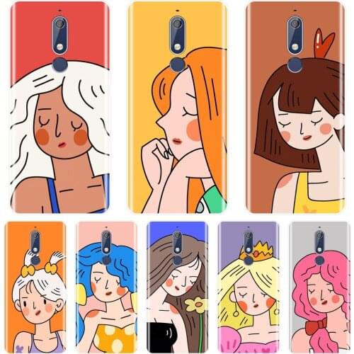 Soft Phone Case For Nokia 2.1 3.1 5.1 6.1 7.1 Plus Kpop Girl Cute Cartoon Aesthetic Silicone Back Cover For Nokia 3.2 4.2 Case