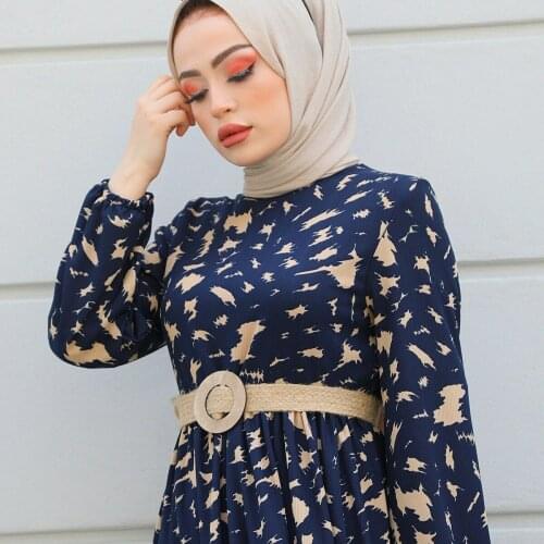 Pleated Waist Frilly Dress Turkey Muslim Fashion Hijab Islam Clothing Dubai Istanbulstyles Istanbul 2021