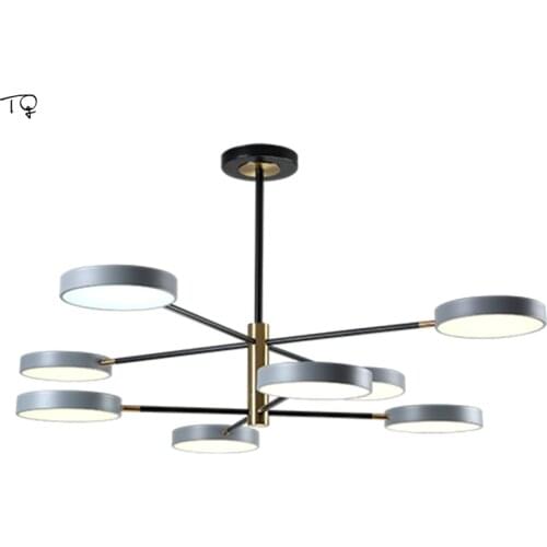 Nordic Modern Minimalist Lustres De Plafond Led Chandelier Lighting for Living Room Black White Dining Room Bedroom Study Parlor