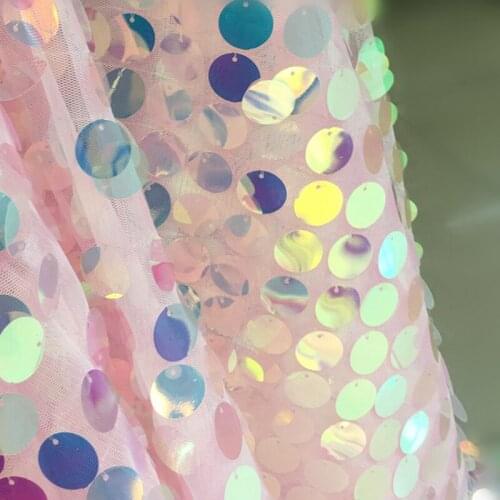Rainbow Laser Scales Sequins Fabric For Wedding Decoration Background DIY Props Party Dress Sew Drapery Shot DIY Mesh Fabric
