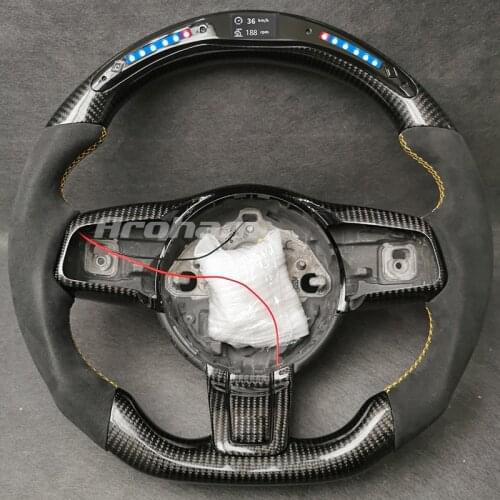 Custom LED Racing Carbon Fiber Steering Wheel For Jaguar F-Type 2013 2014 2015 2016 2017