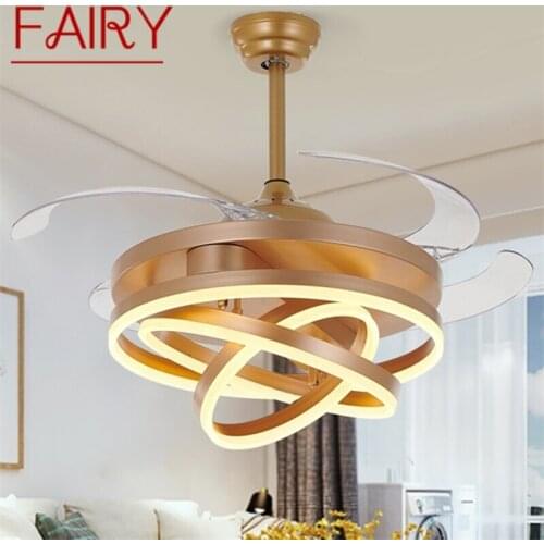 FAIRY Ceiling Fan Light Without Blade Lamp Remote Control Modern Creative Gold For Home Living Room 120V 240V