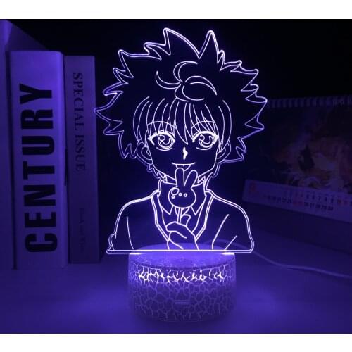 3D LED Lamp Anime Figure 7 Color Changes With Remote Control Visual Illusion White Cracked Base Acrylic Panel Night Light