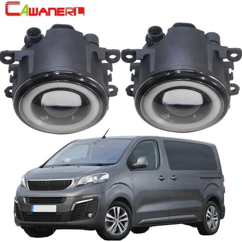 Cawanerl For Peugeot Traveller 2016 2017 2018 Car 30W 3000LM COB LED Fog Light Halo Ring Angel Eye Daytime Running Light DRL 12V