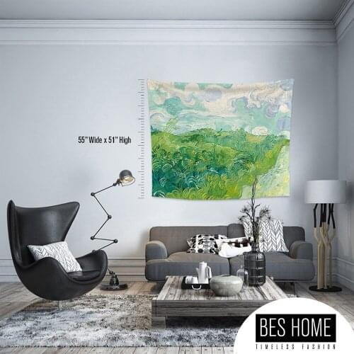 Vincent Van Gogh-Green Wheat Fields,Fabric Wall Hanging,Tapestry,Textile Wall Hang, wall Decoration,Master Piece Tapestry