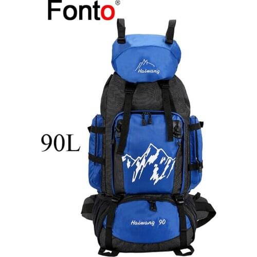 90L Outdoor Climbing Backpack Waterproof Men Women Sports Rucksack Hiking Bagpacks Camping Travel Bag