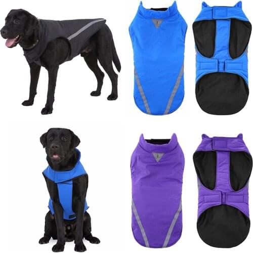 Winter Warm Dog Coat Jacket Clothes Vest Waterproof Raincoat Jacket for Big Large Middle Dog Reflective Dog Clothes Winter 35
