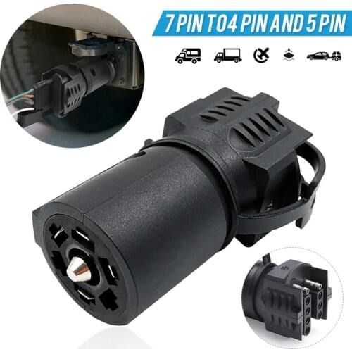 1pc 12V Trailer RV Boat Socket Adapter 7 Way to 4 and 5 Way Plug Flat Blade Connector Adapter Accessories