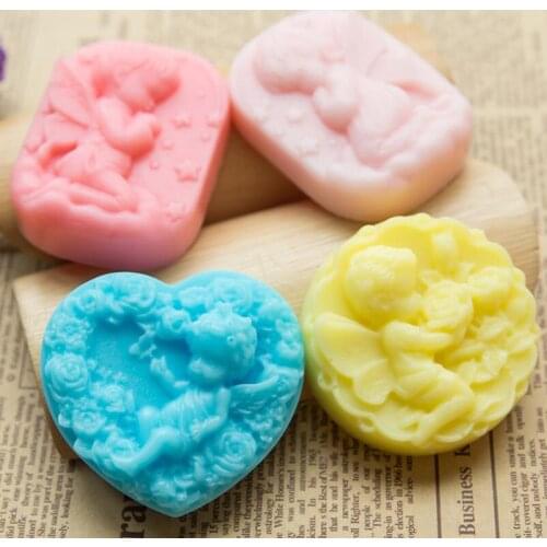 Luyou 1pcs Angel Baby Cake Border Silicone Mold Fondant Mold Chocolate Mold Cake Decorating Tools Birthday Cake Mould FM1818