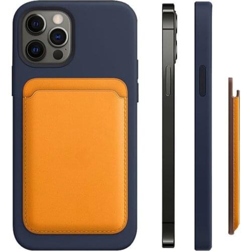 2021 12 Mini Leather Wallet Card Solt Bag Magnetic Case For iPhone 12 Pro Max Phone Case For iPhone12 Magnet Case Fundas Coque