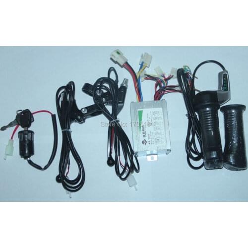 48V 800W Motor Brushed Controller Brake Lever handle bar&key ignition switch&48V Throttle twist grips with led display scooter