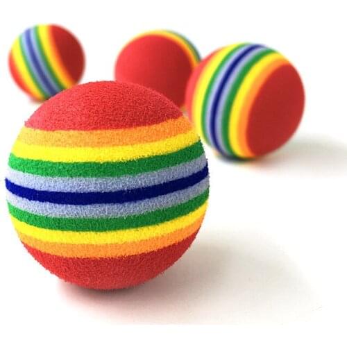 5Pcs Colorful Pet Rainbow Foam Fetch Balls Training Interactive Dog Funny Toy