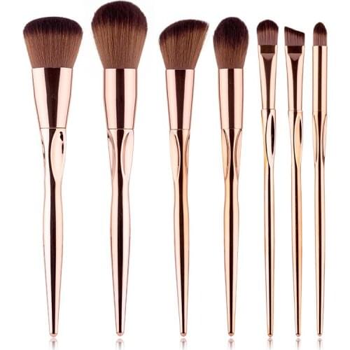 7pcs Heart Shape Foundation Powder Makeup Brushes Dense Synthetic Hair Cosmetic Tool Fan Contouring Brush Make Up Brushes