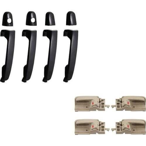 8PCS BLACK EXTERIOR AND BEIGE Interior door handle for TOYOTA Corolla 03-08 RH:69205-12200-A2 LH:69206-12200-A2