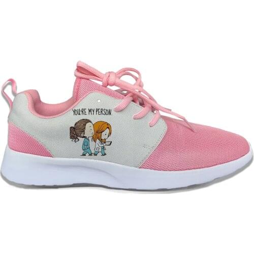 Greys Anatomy Cartoon You're My Person Funny Sport Running Shoes Lightweight Breathable 3D Print Girl women Female Mesh Sneakers
