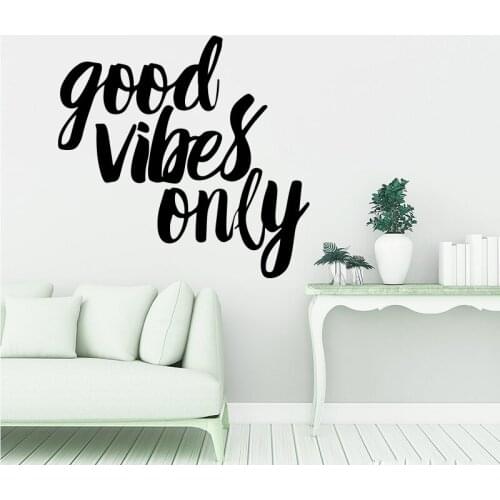 Large Good Vibes Only Quote Wall Sticker Bedroom Living Room Good Vibes Only Inspirational Quote Wall Decal Vinyl Decor