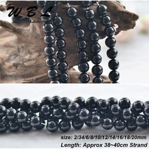 WarBLade AAAAA Natural Stone 5A Black Beads 4mm 6mm 8mm 10mm 12mm 20mm Round Loose Beads For DIY Bracelet Jewelry Making