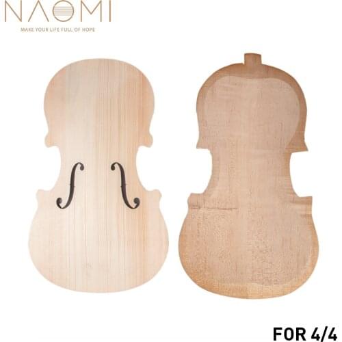 NAOMI Violin Top and Back Unfinished Violin Parts 4/4 Spruce Top And Maple Back DIY Violin Parts Accessories New