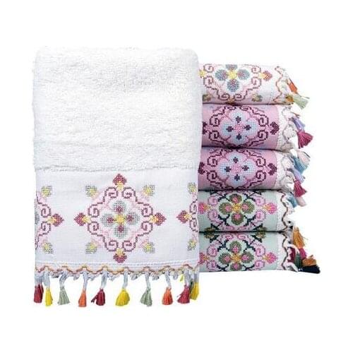 DowryWorld- 6 Pieces Umay Hand Face Towel Set %100 Cotton
