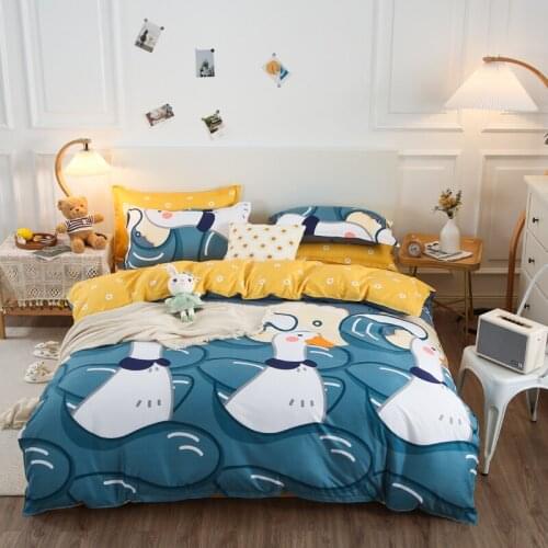Dropshipping 2/3/4pcs King Size Bedding Sets Family Set Include Bed Sheet Duvet Cover Pillowcase Multicolor For kids