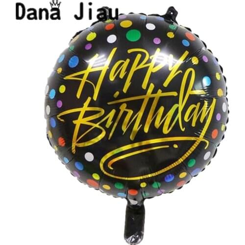 Wedding 18INCH CANDY BLACK HAPPY BIRTHDAY PARTY FOIL HELIUM FLY BALLOON RAINBOW GIRL 1TH BABY SHOWER DECORATION TOOL BALLOONS
